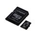کارت حافظه microSDXC کینگستون مدل CANVAS کلاس 10 استاندارد UHS-I U1 سرعت 100MBps ظرفیت 64 گیگابایت به همراه آداپتور SD